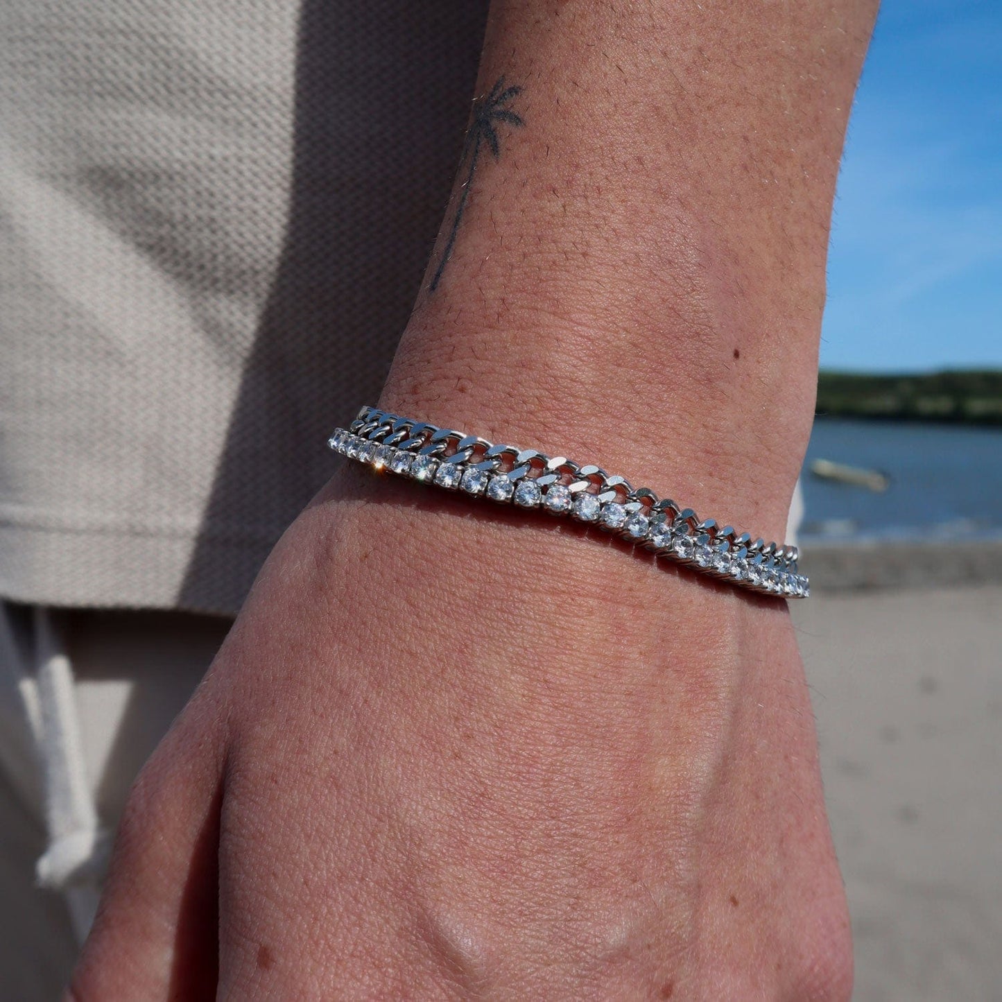 3mm Tennis + 4mm Cuban Bracelet Set