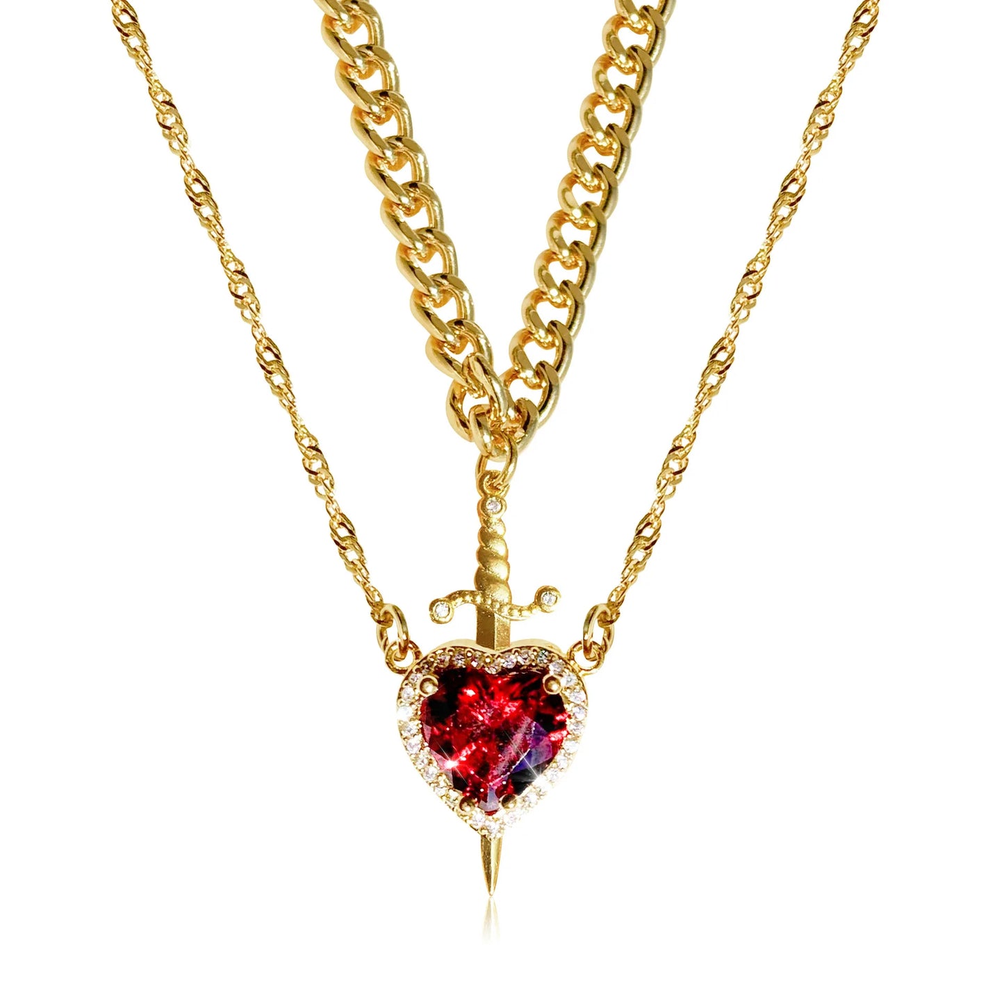 Collar de acero inoxidable chapado en oro