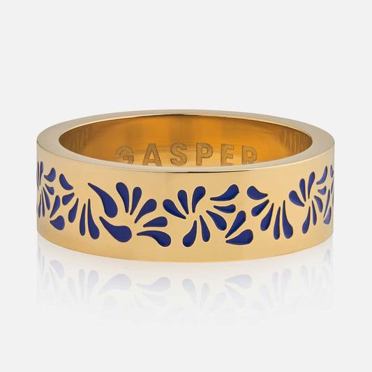 Floral Band Ring - Blue