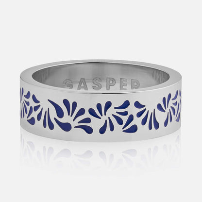 Floral Band Ring - Blue