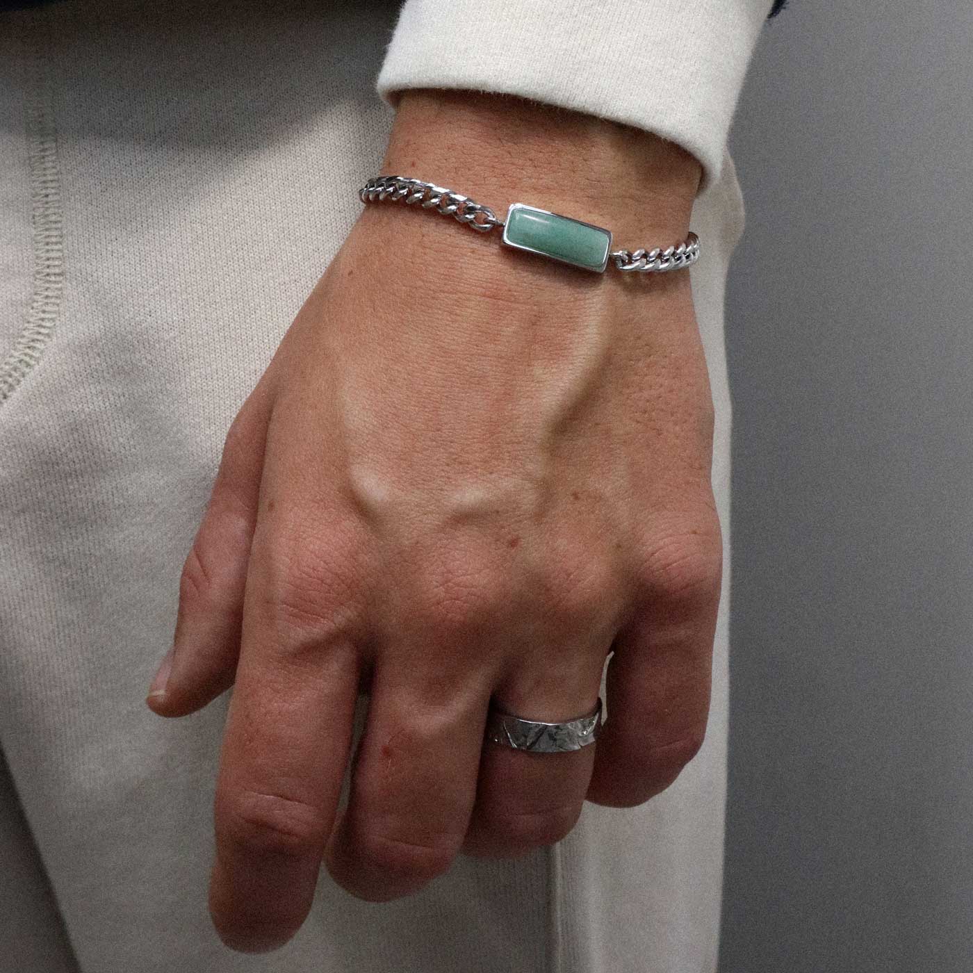 Fusion Cuban Bracelet, Aventurine