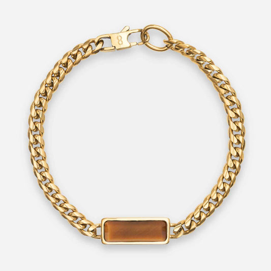Fusion Cuban Bracelet, Tigers Eye